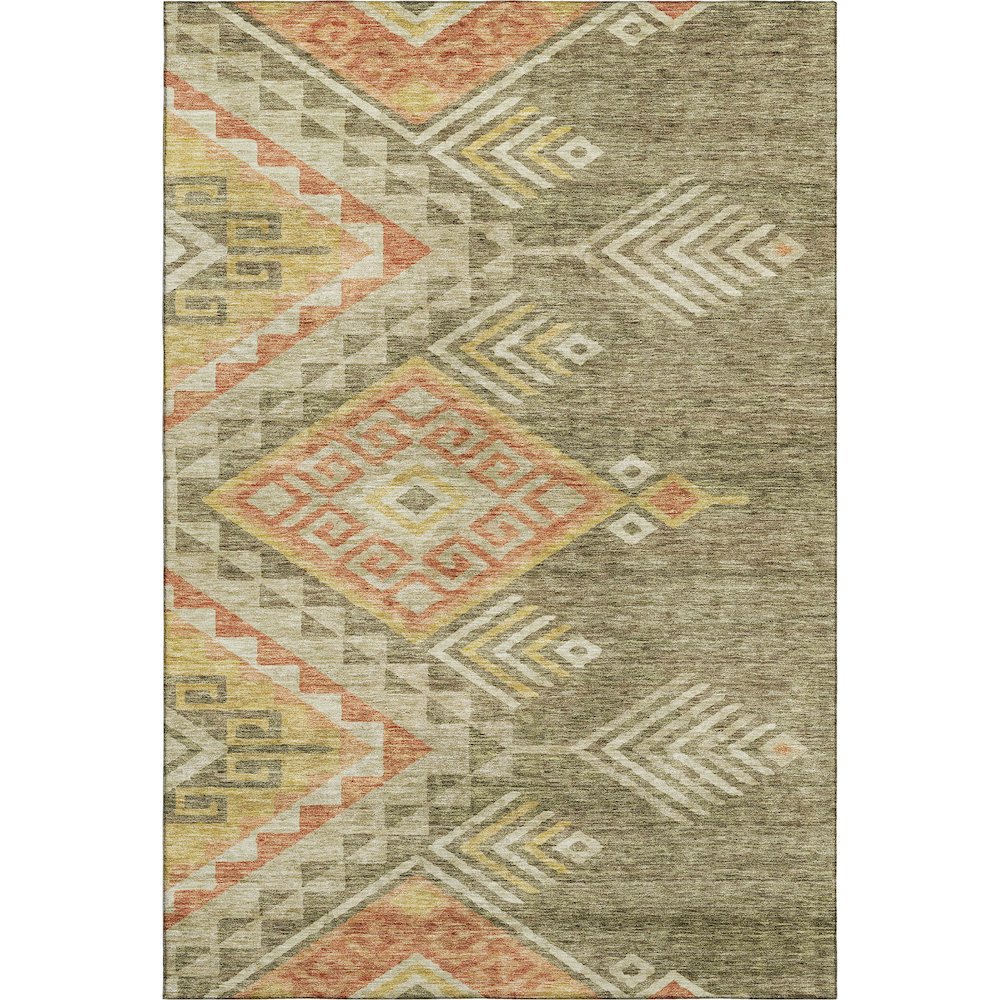 Premium Machine Washable Mayfield AMF1091 Green 8' x 10' Rug. Picture 1