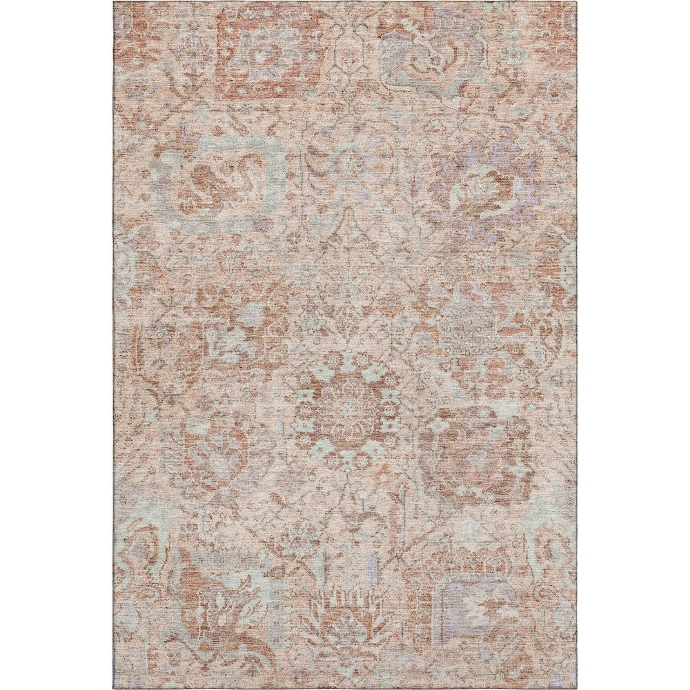 Premium Machine Washable Mayfield AMF1102 Coral 8' x 10' Rug. Picture 1