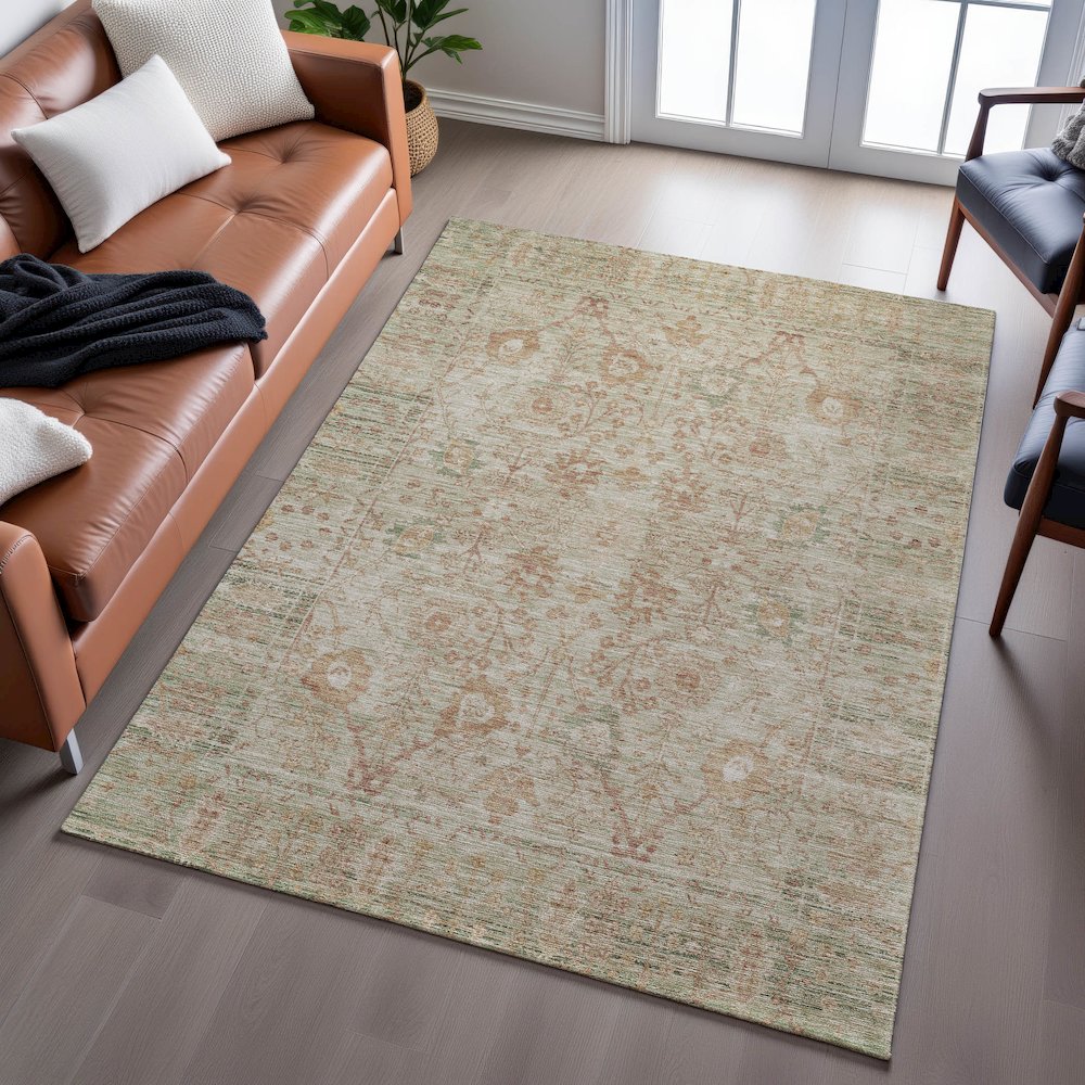 Premium Machine Washable Mayfield AMF1106 Beige 8' x 10' Rug. Picture 6
