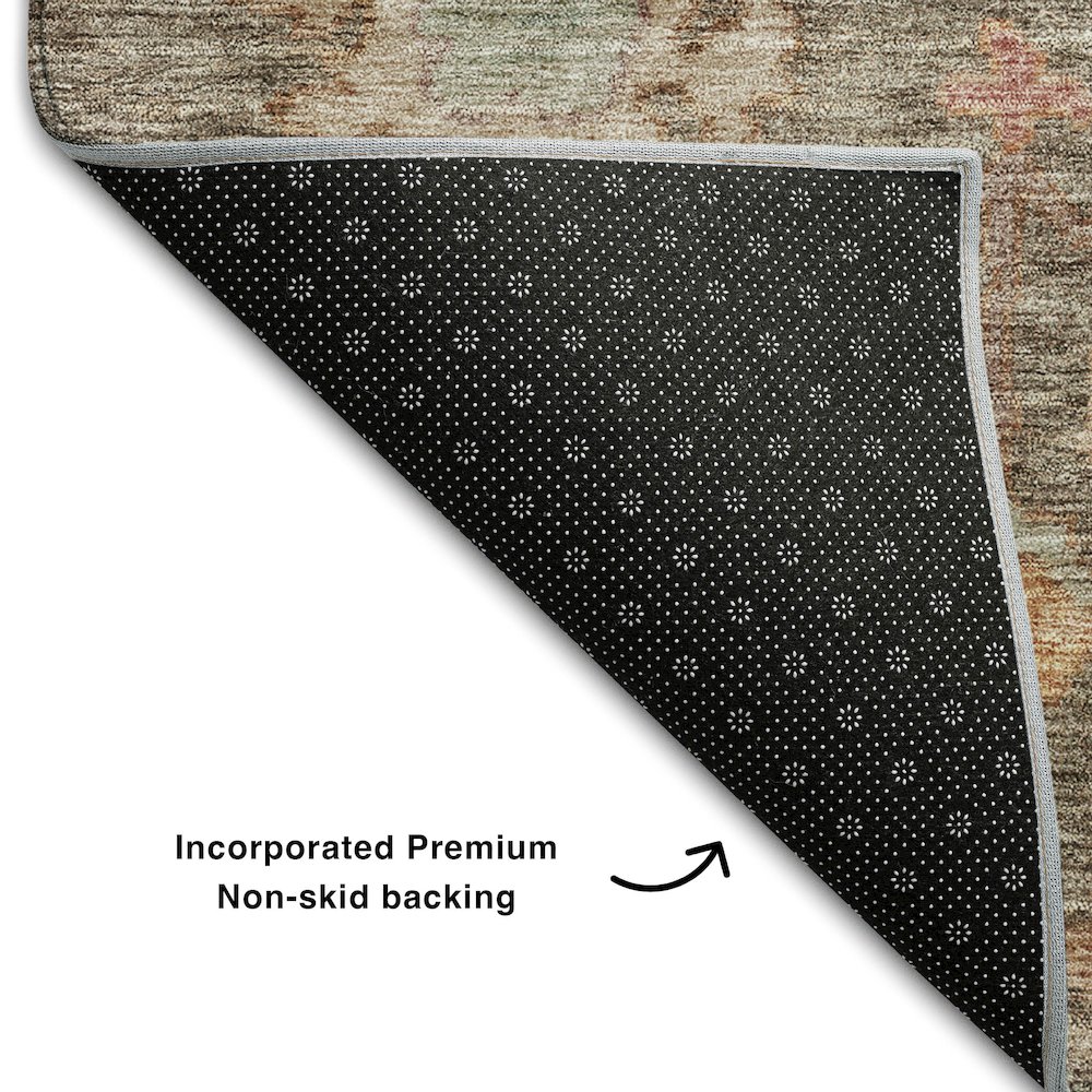 Premium Machine Washable Mayfield AMF1108 Brown 3' x 5' Rug. Picture 2