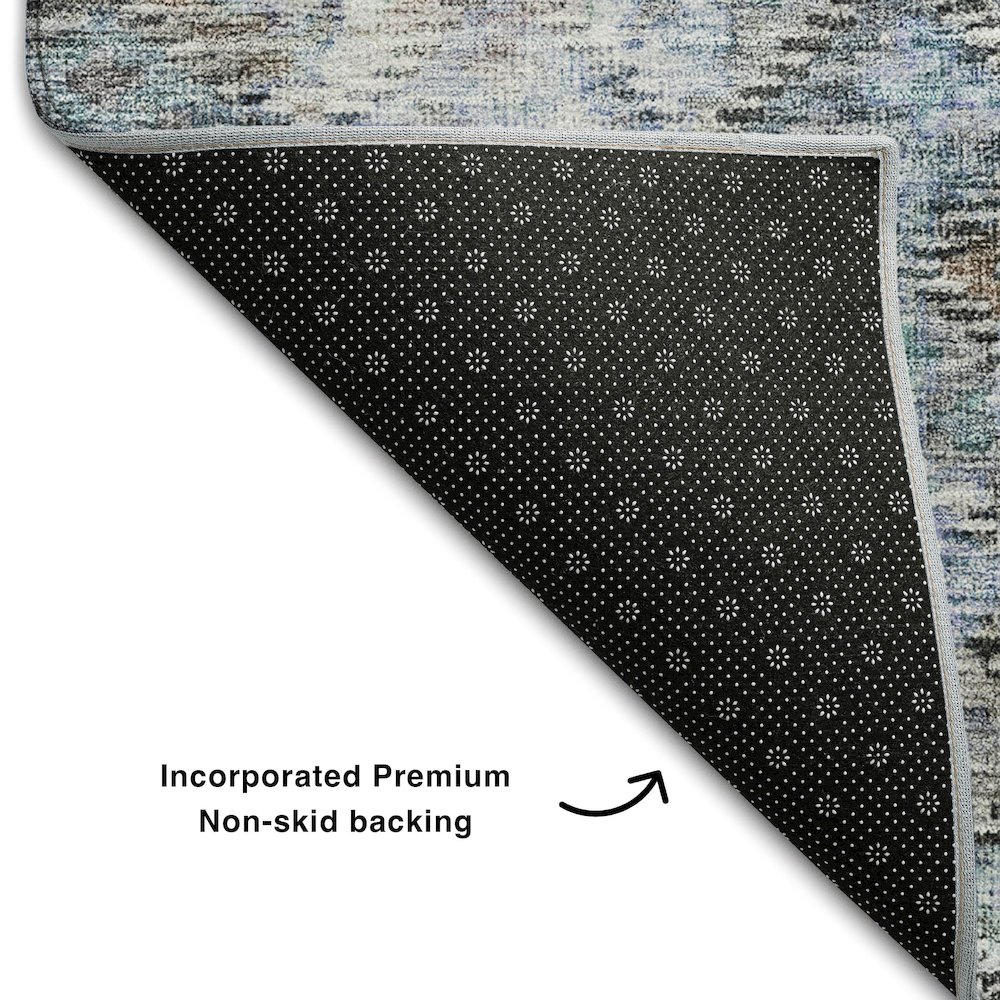 Premium Machine Washable Mayfield AMF1109 Blue 3' x 5' Rug. Picture 2