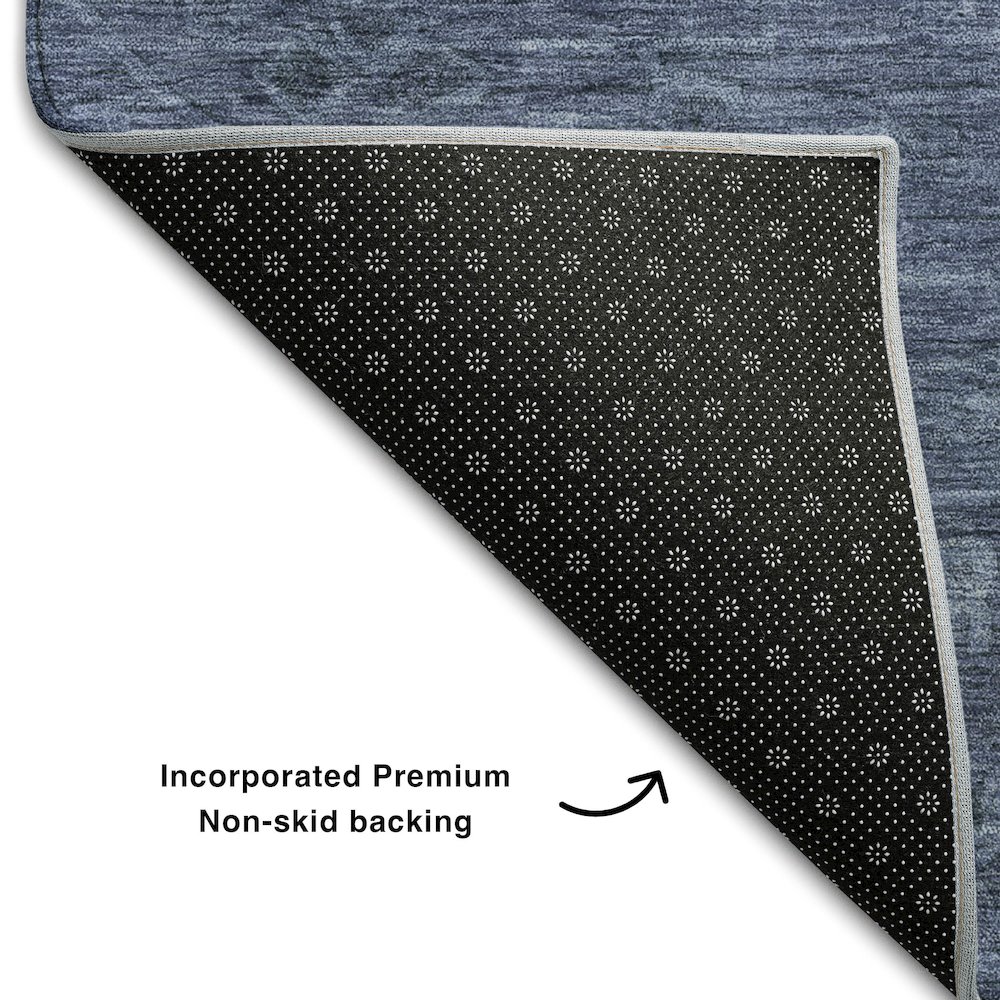 Premium Machine Washable Mayfield AMF1111 Navy 3' x 5' Rug. Picture 2