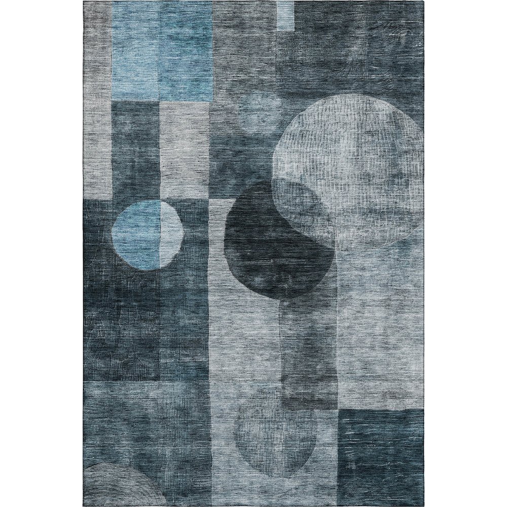 Premium Machine Washable Mayfield AMF1114 Teal 8' x 10' Rug. Picture 1