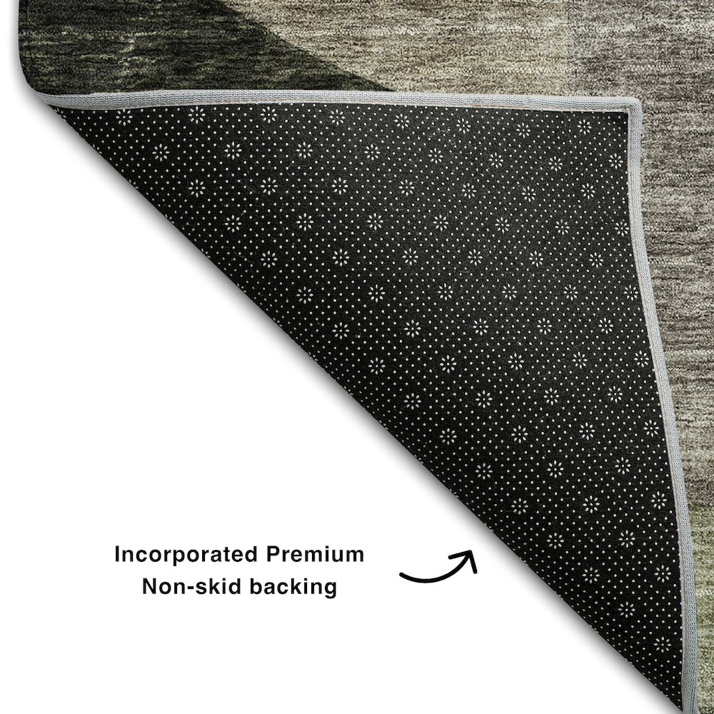 Premium Machine Washable Mayfield AMF1119 Olive 3' x 5' Rug. Picture 2
