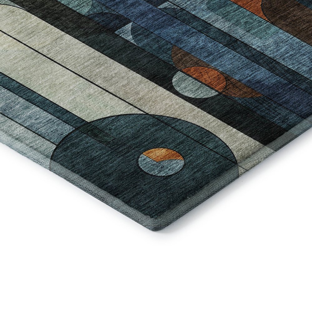 Premium Machine Washable Mayfield AMF1125 Blue 3' x 5' Rug. Picture 3