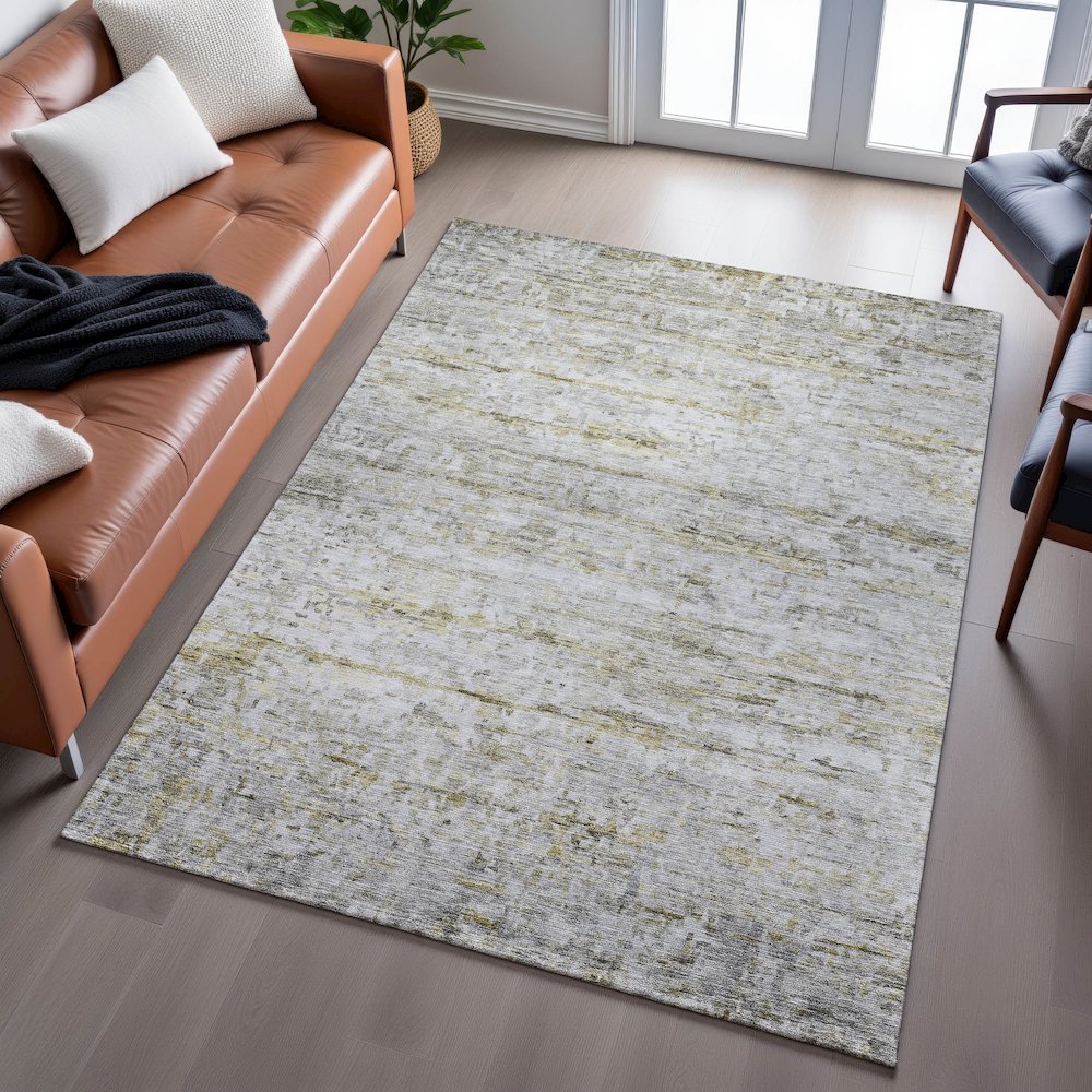 Premium Machine Washable Mayfield AMF1127 Taupe 8' x 10' Rug. Picture 6