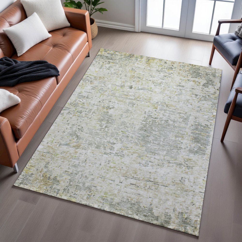 Premium Machine Washable Mayfield AMF1128 Sage 8' x 10' Rug. Picture 6