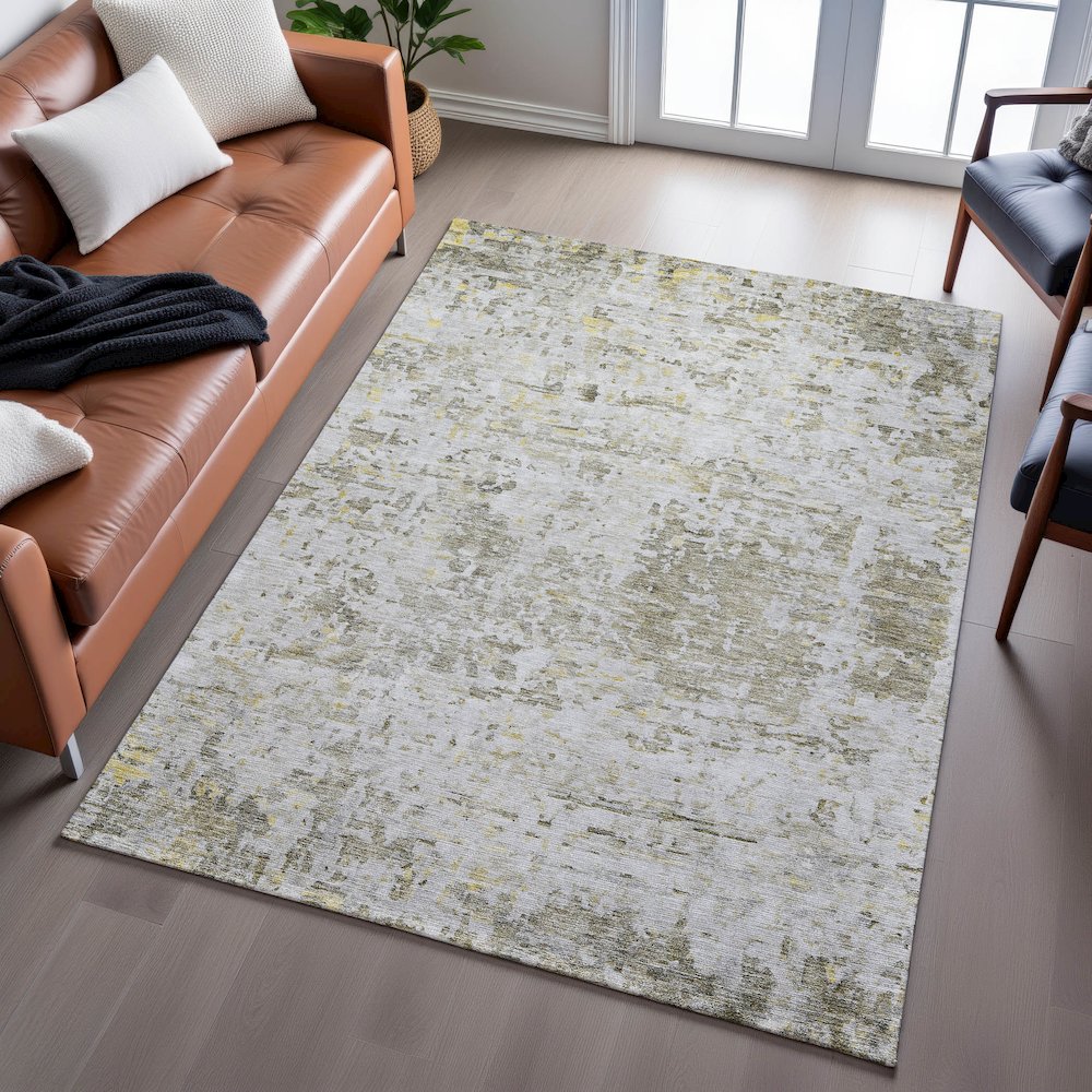 Premium Machine Washable Mayfield AMF1128 Taupe 8' x 10' Rug. Picture 6