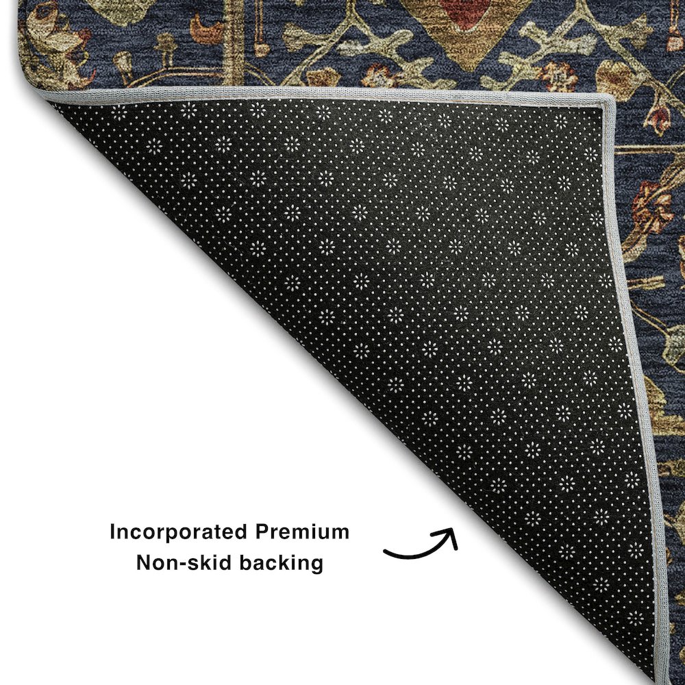 Premium Machine Washable Mayfield AMF1130 Navy 3' x 5' Rug. Picture 2