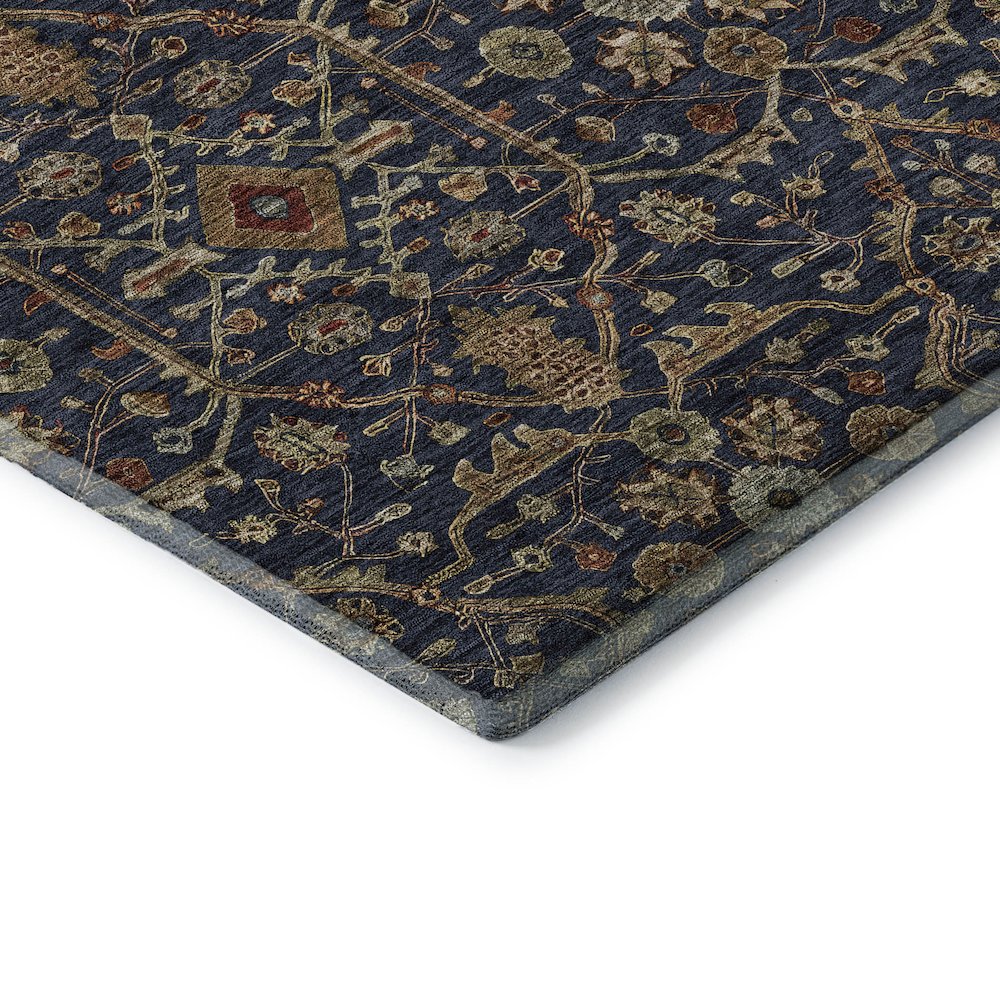 Premium Machine Washable Mayfield AMF1130 Navy 3' x 5' Rug. Picture 3
