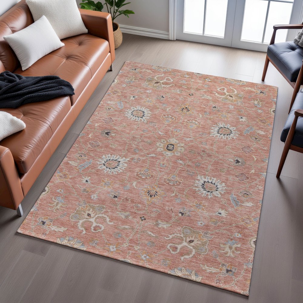 Premium Machine Washable Mayfield AMF1137 Pink 8' x 10' Rug. Picture 6
