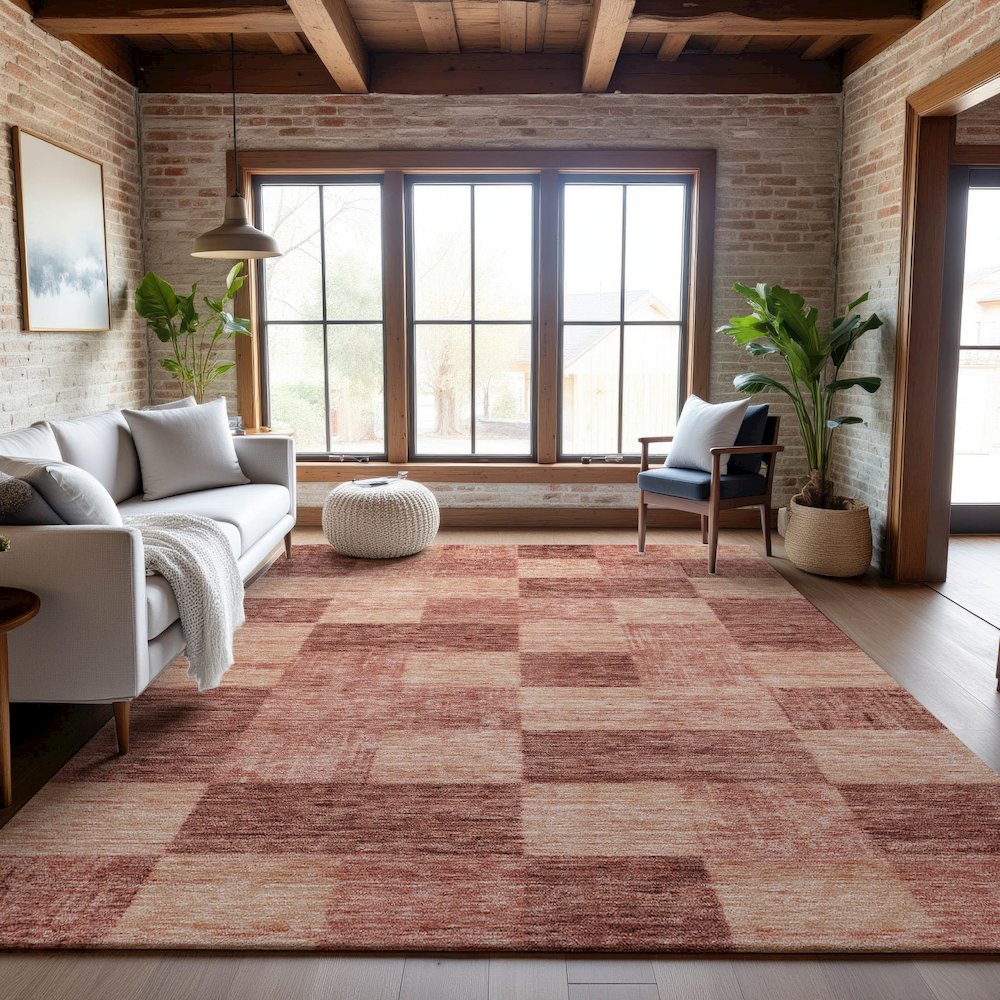 Premium Machine Washable Mayfield AMF1139 Paprika 8' x 10' Rug. Picture 5