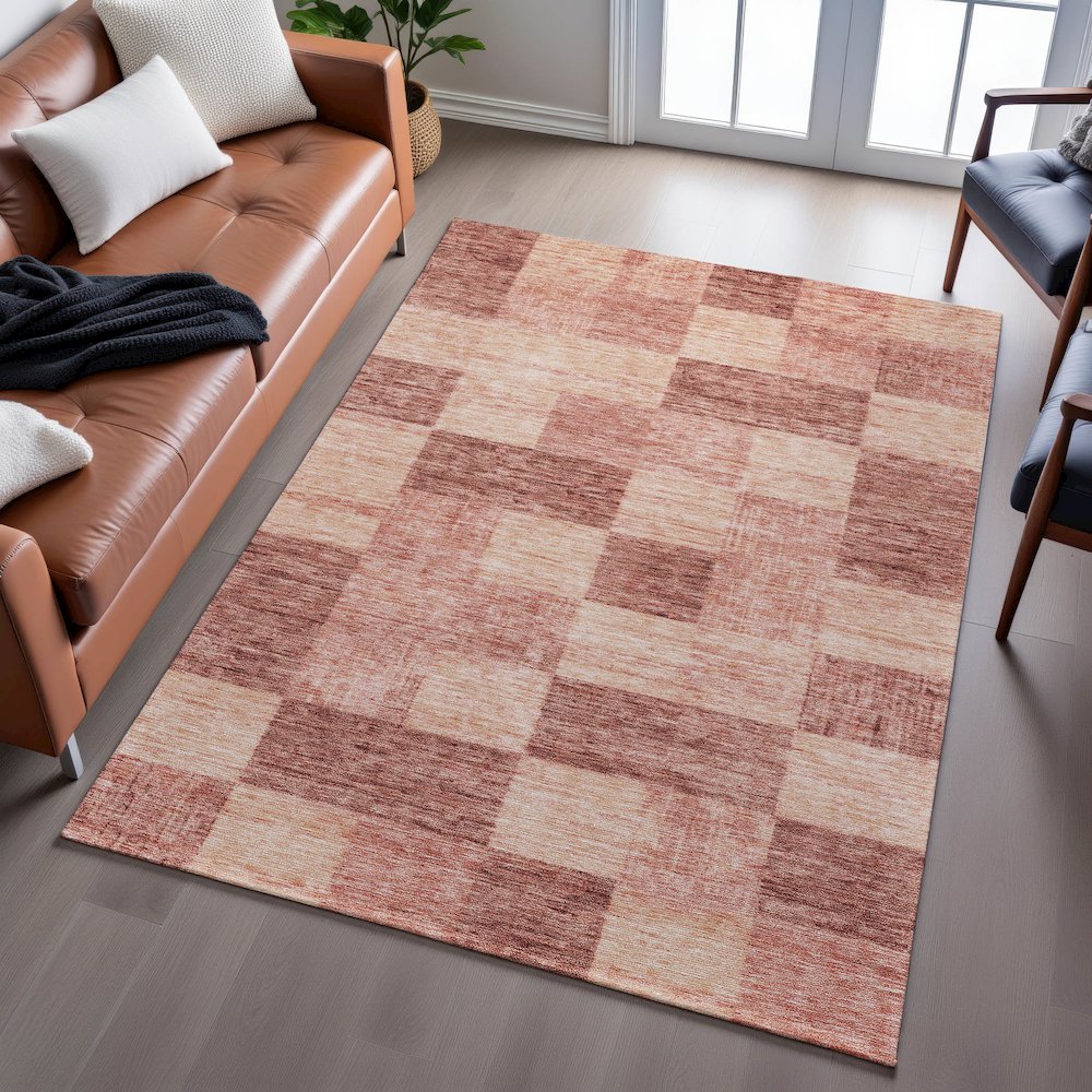 Premium Machine Washable Mayfield AMF1139 Paprika 8' x 10' Rug. Picture 6