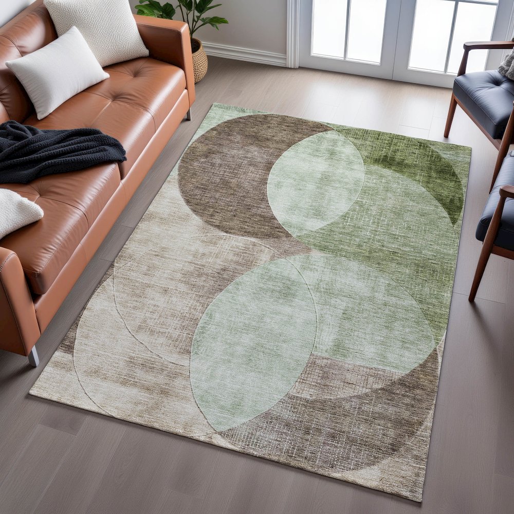 Premium Machine Washable Mayfield AMF1140 Aloe 8' x 10' Rug. Picture 6