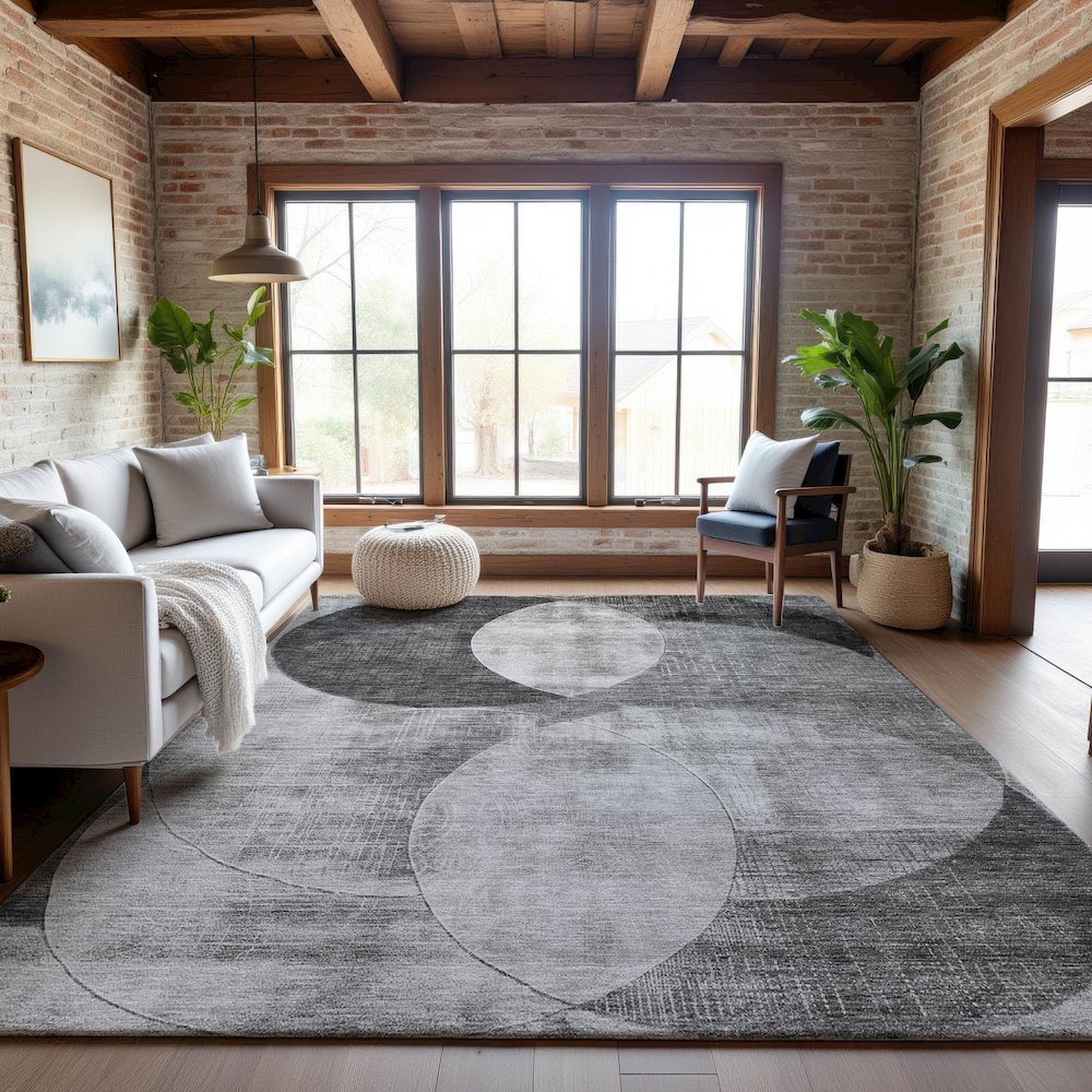 Premium Machine Washable Mayfield AMF1140 Gray 8' x 10' Rug. Picture 5