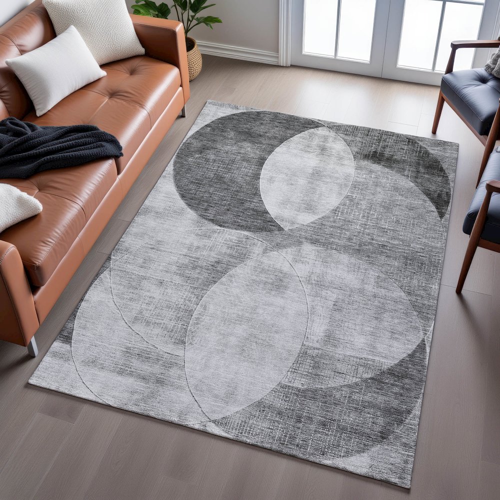 Premium Machine Washable Mayfield AMF1140 Gray 8' x 10' Rug. Picture 6