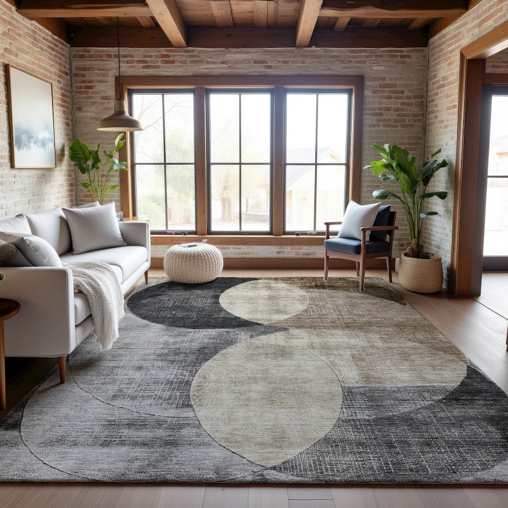 Premium Machine Washable Mayfield AMF1140 Pewter 8' x 10' Rug. Picture 5