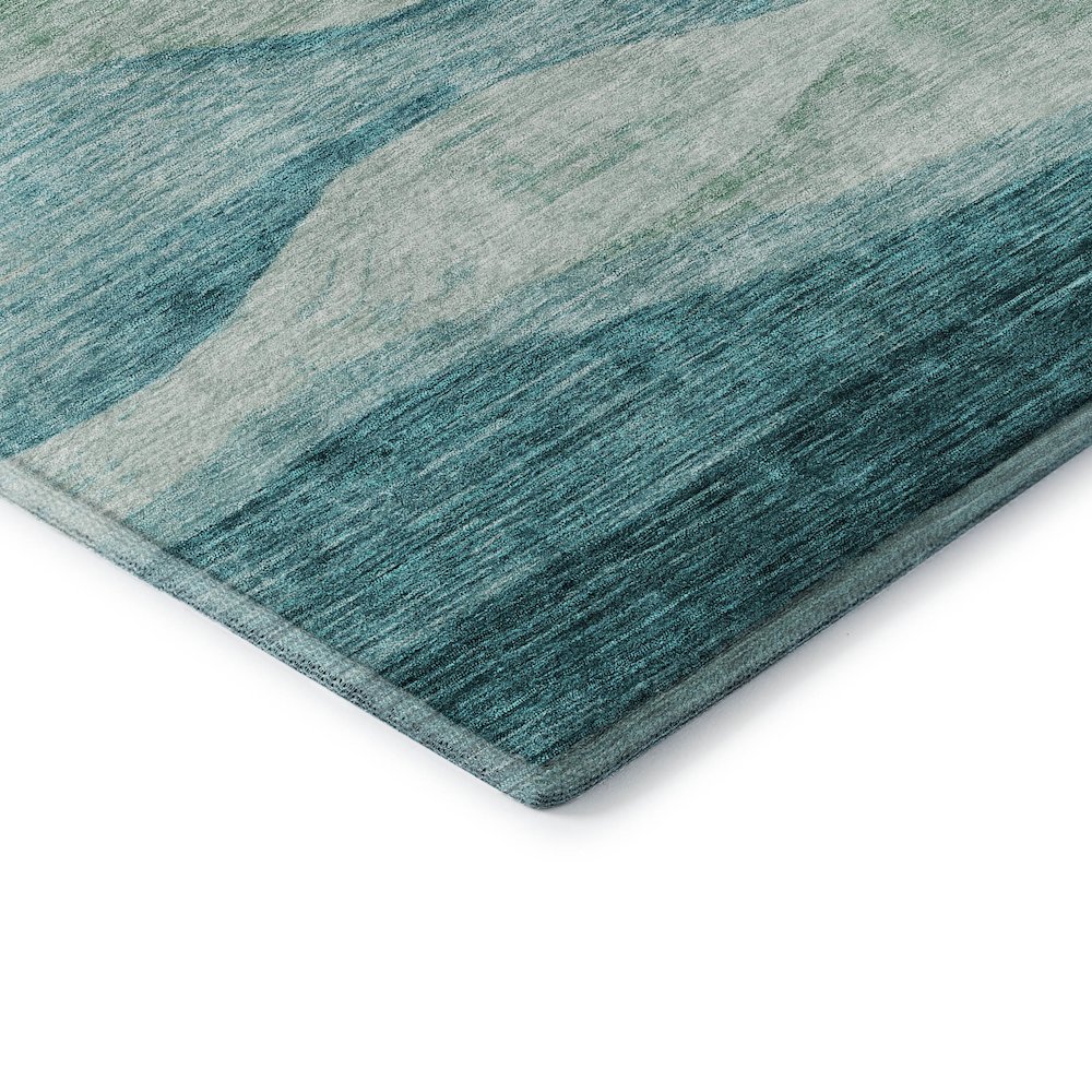 Premium Machine Washable Mayfield AMF1141 Teal 3' x 5' Rug. Picture 3
