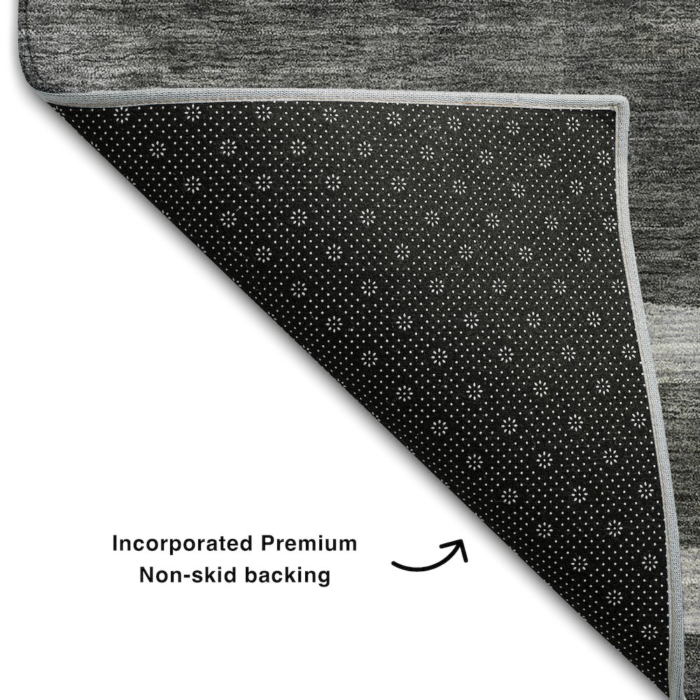 Premium Machine Washable Mayfield AMF1142 Black 3' x 5' Rug. Picture 2