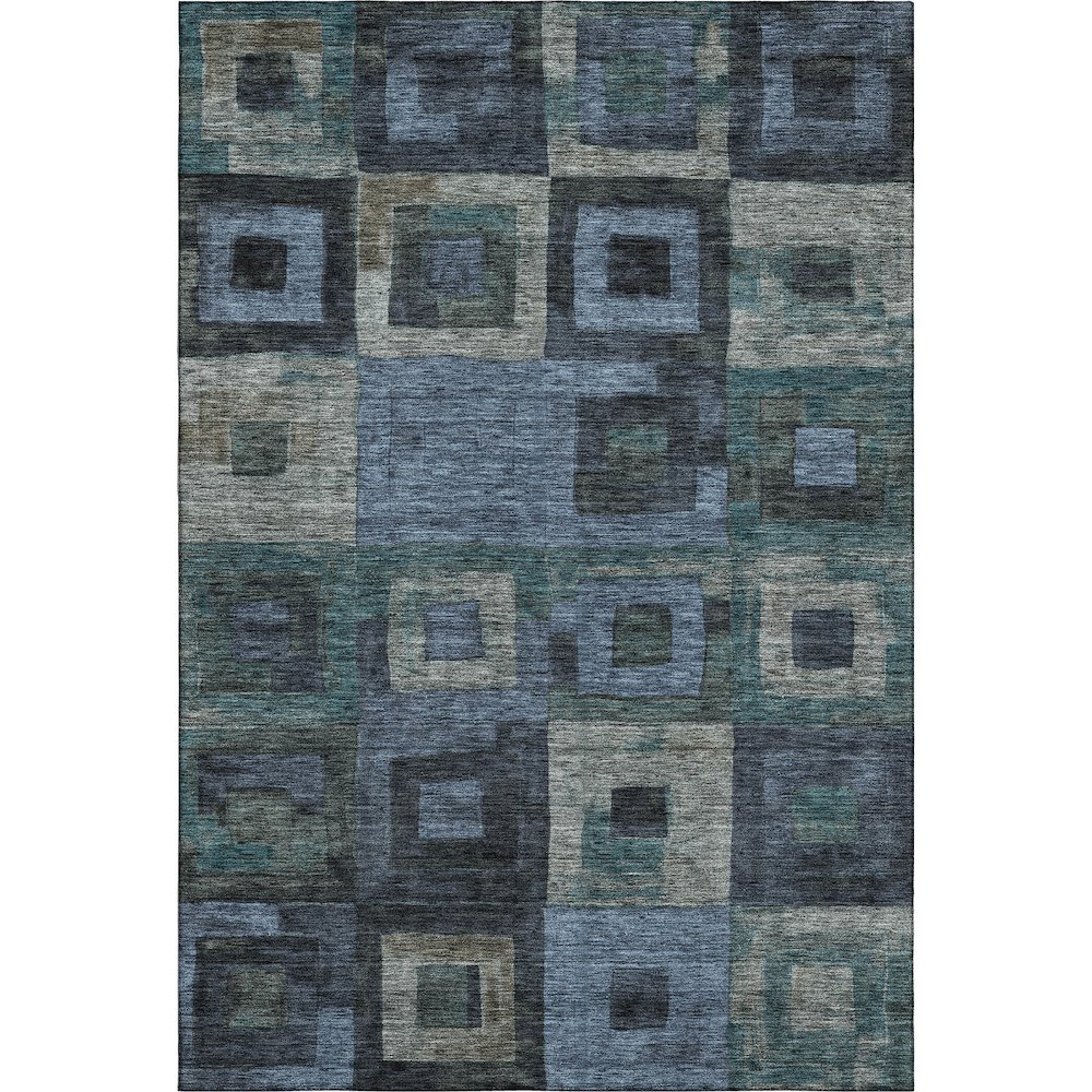 Premium Machine Washable Mayfield AMF1142 Blue 8' x 10' Rug. Picture 1