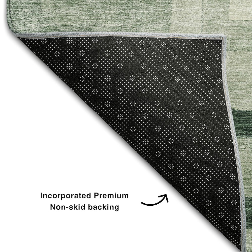 Premium Machine Washable Mayfield AMF1142 Green 3' x 5' Rug. Picture 2