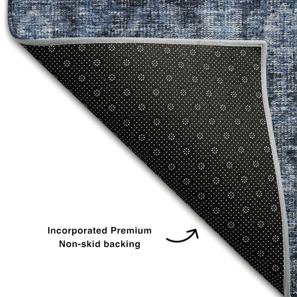 Premium Machine Washable Mayfield AMF1145 Blue 3' x 5' Rug. Picture 2