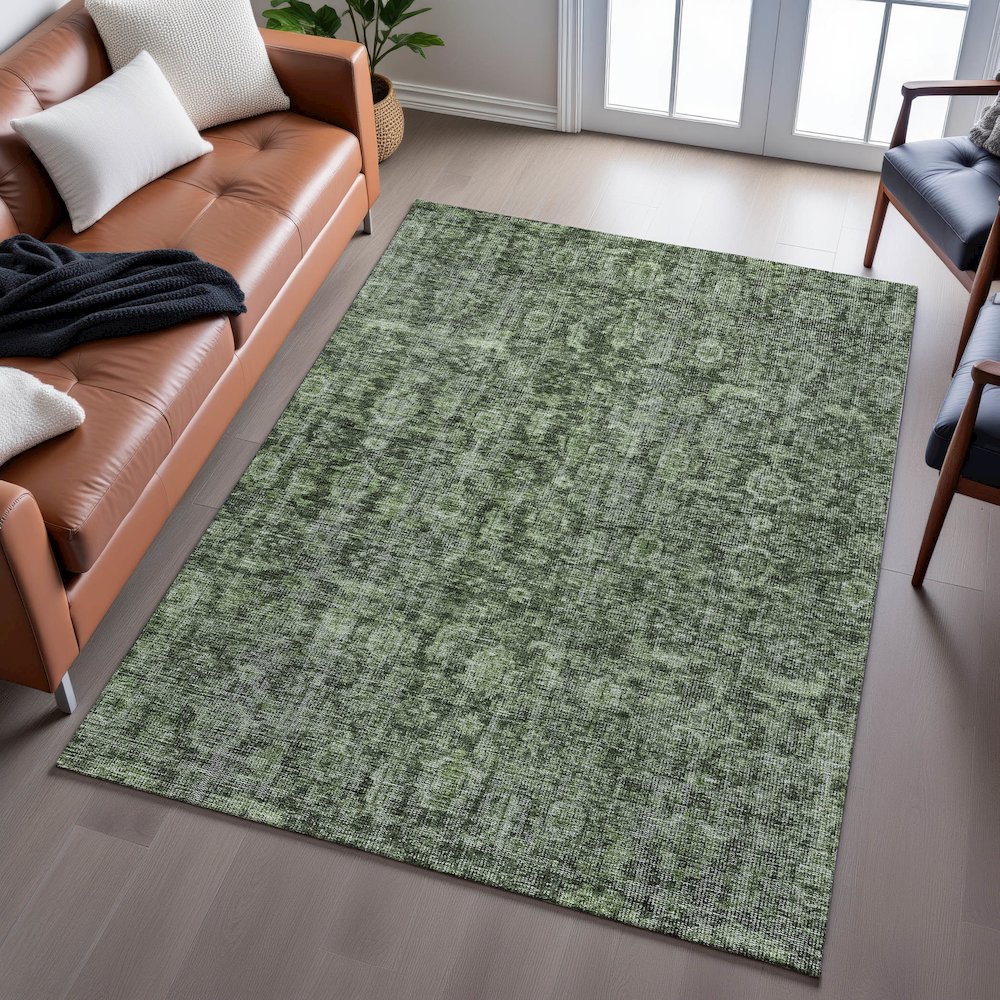 Premium Machine Washable Mayfield AMF1145 Cactus 8' x 10' Rug. Picture 6