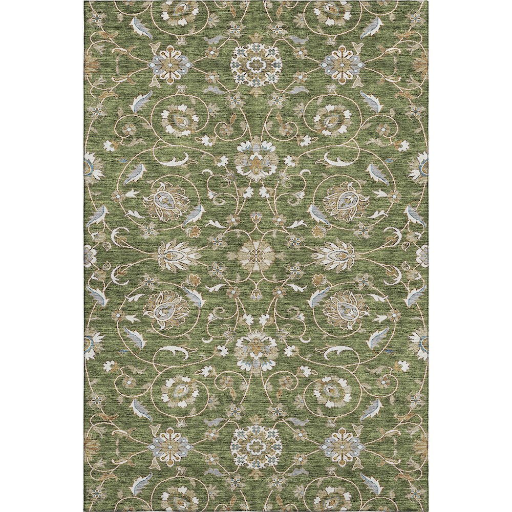 Premium Machine Washable Mayfield AMF1149 Olive 8' x 10' Rug. Picture 1