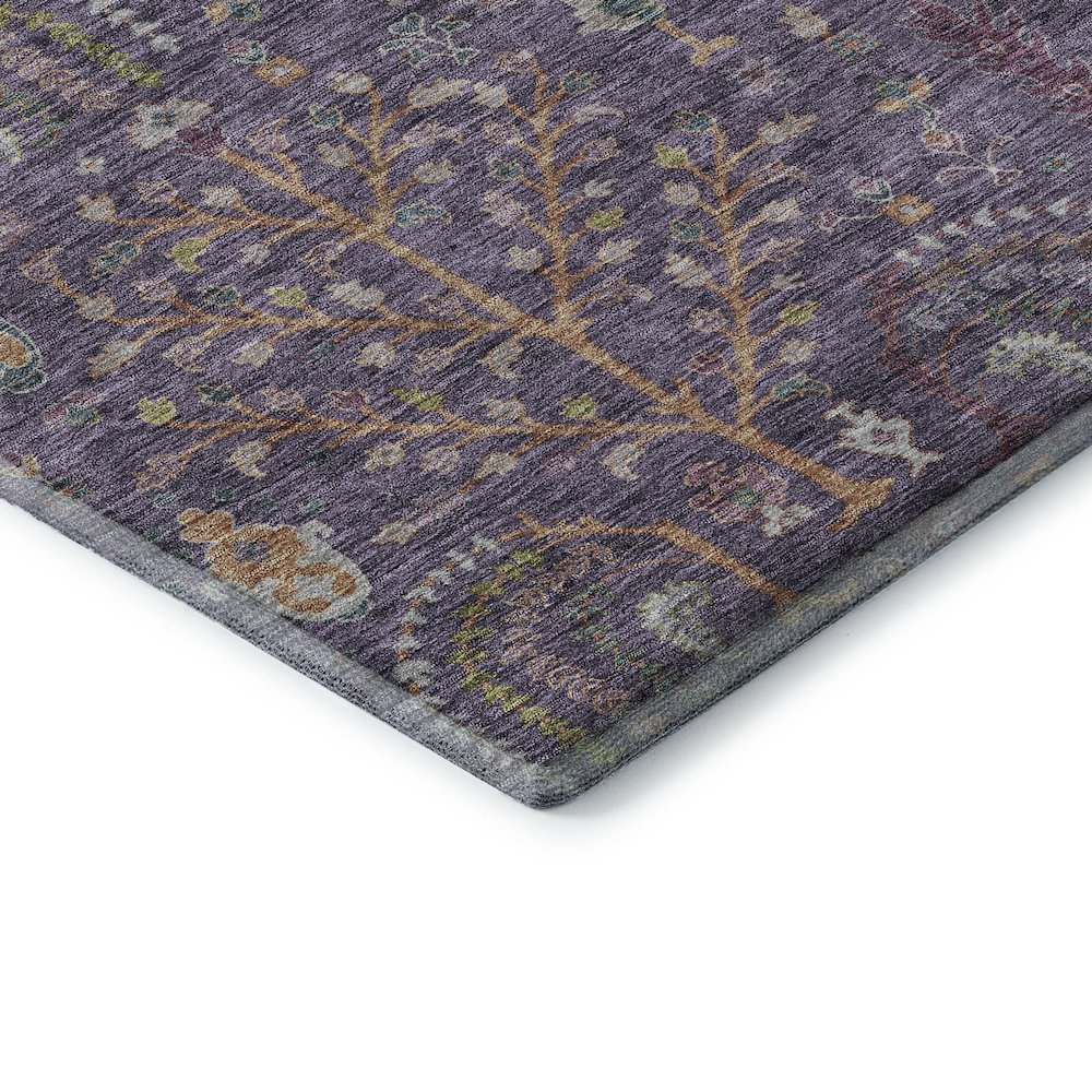 Premium Machine Washable Mayfield AMF1152 Eggplant 3' x 5' Rug. Picture 3