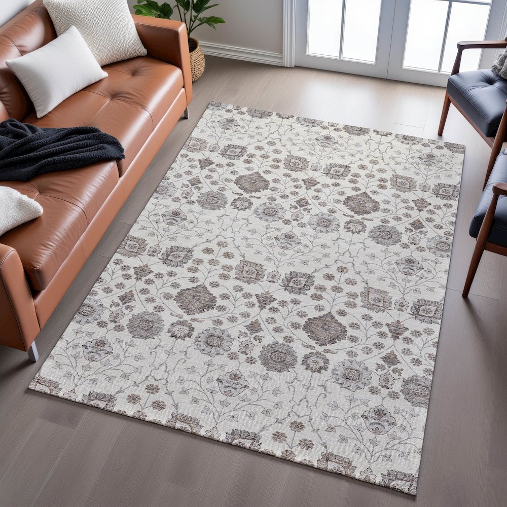 Premium Machine Washable Mayfield AMF1155 Ivory 8' x 10' Rug. Picture 6