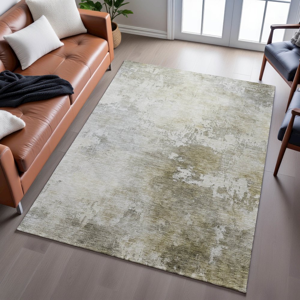 Premium Machine Washable Mayfield AMF1158 Wheat 8' x 10' Rug. Picture 6