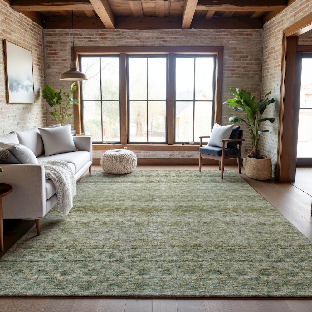 Premium Machine Washable Mayfield AMF1168 Aloe 8' x 10' Rug. Picture 5