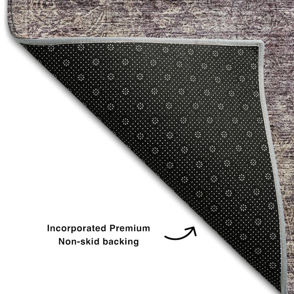 Premium Machine Washable Mayfield AMF1172 Plum 3' x 5' Rug. Picture 2