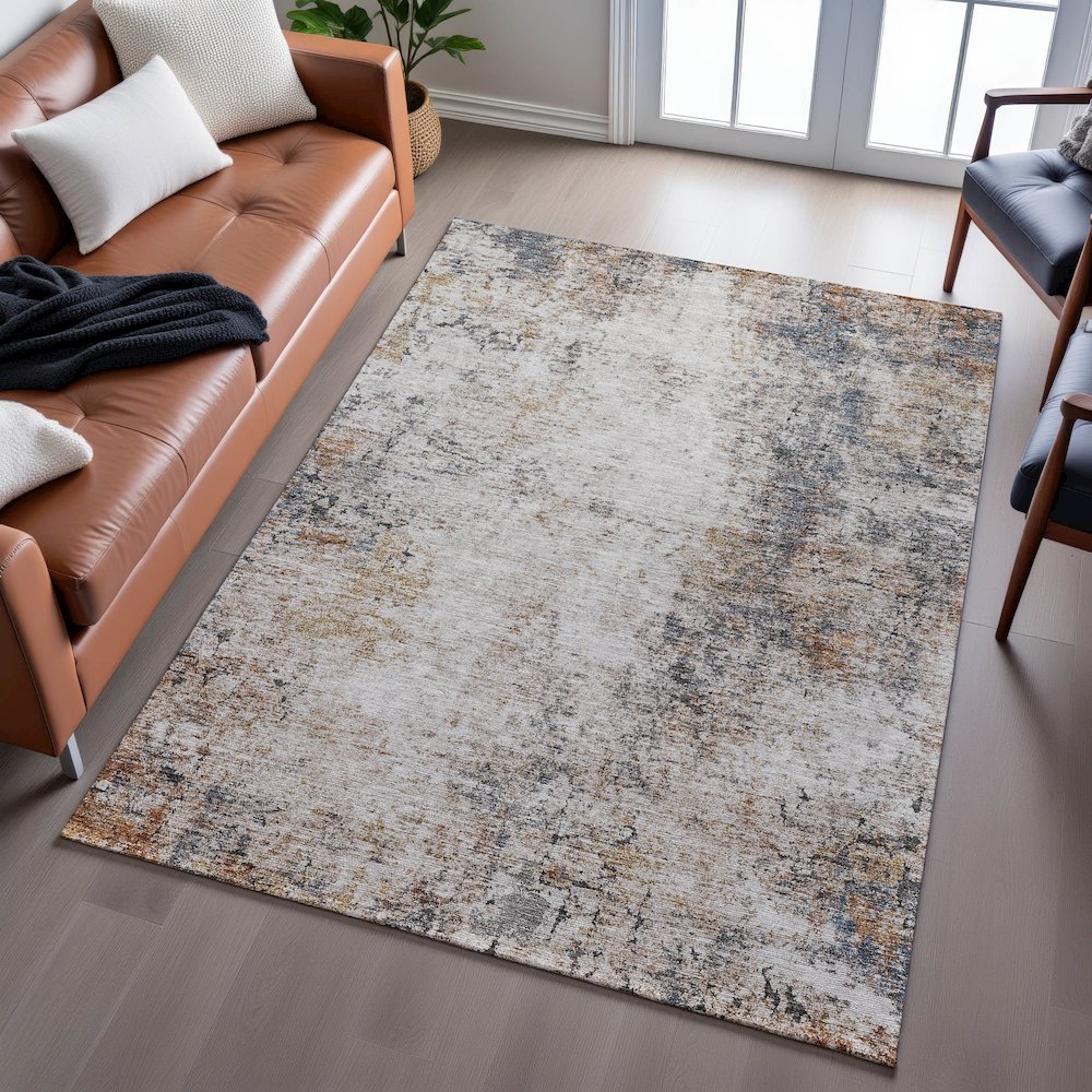 Premium Machine Washable Mayfield AMF1179 Putty 8' x 10' Rug. Picture 6