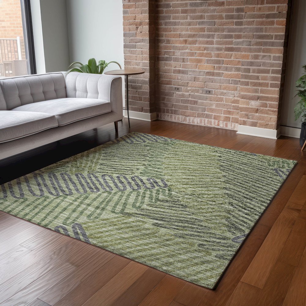 Premium Machine Washable Mayfield  Green 8' x 10' Rug. Picture 6