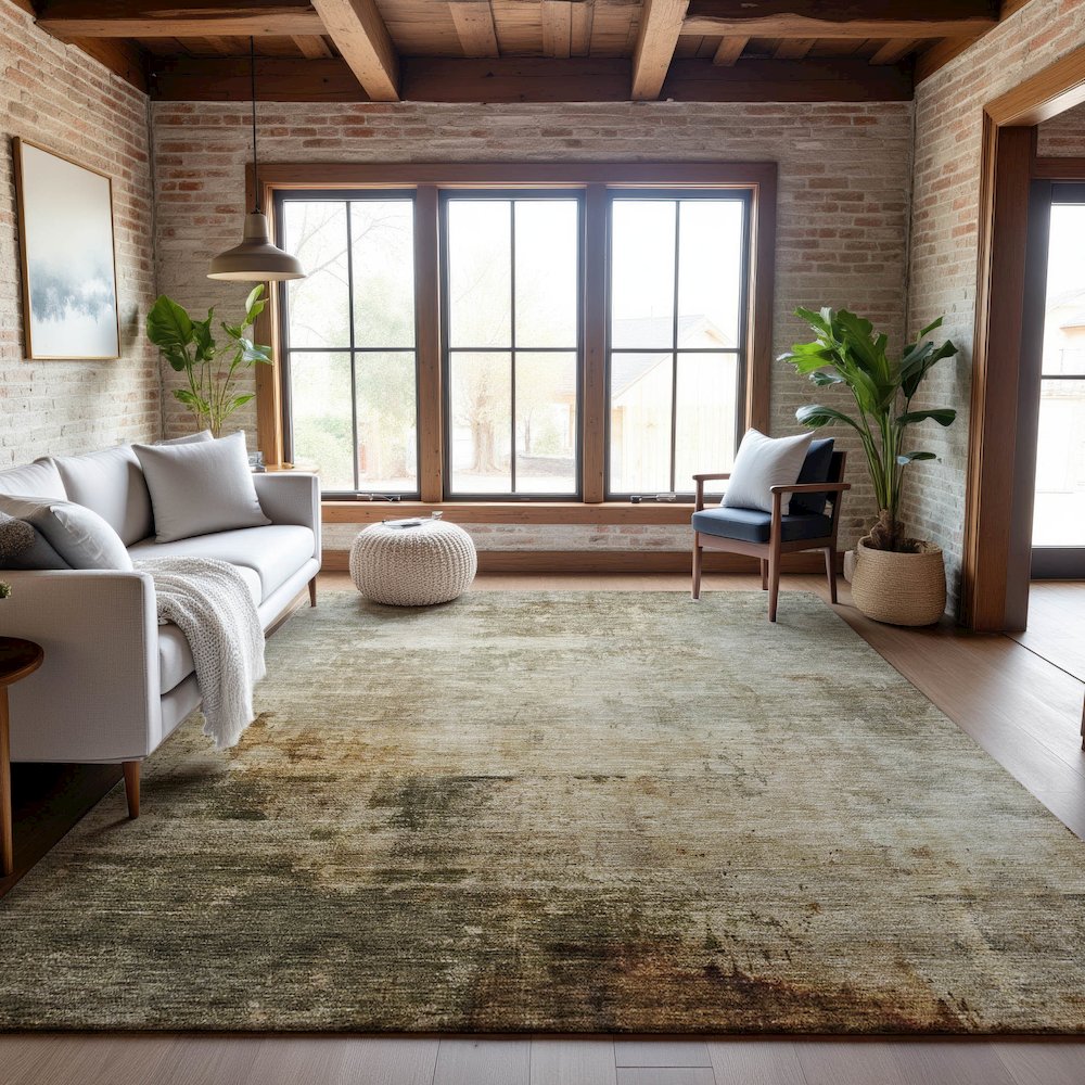Premium Machine Washable Mayfield AMF1193 Linen 8' x 10' Rug. Picture 5