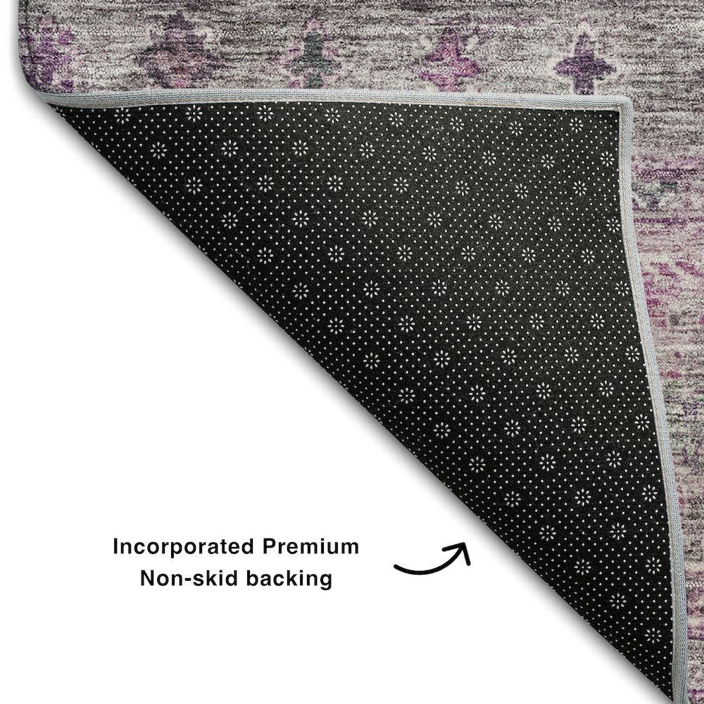 Premium Machine Washable Mayfield AMF1220 Purple 3' x 5' Rug. Picture 2