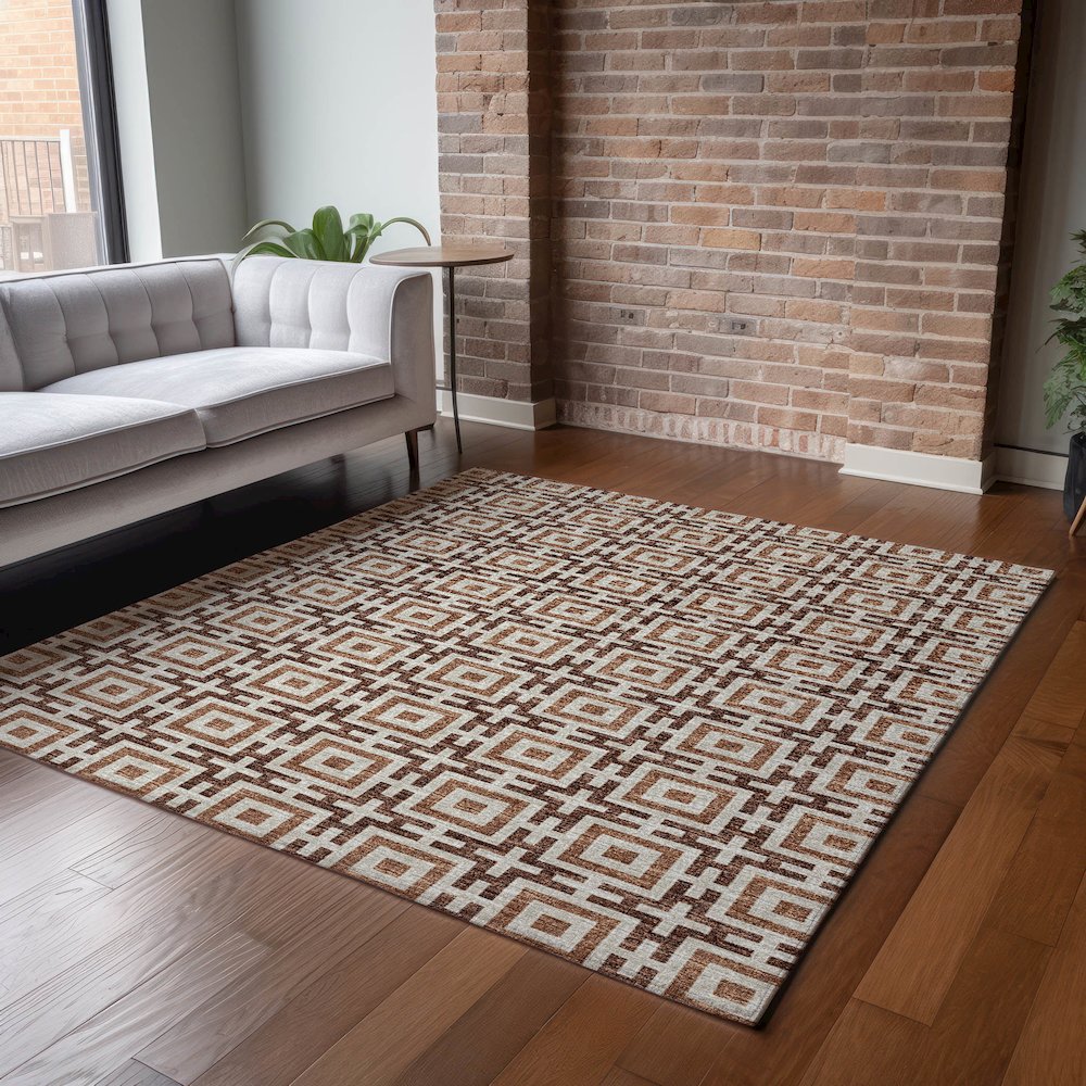 Premium Machine Washable Mayfield  Paprika 8' x 10' Rug. Picture 6