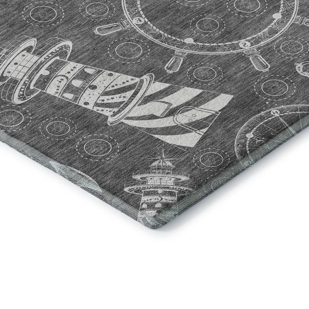 Premium Machine Washable Mayfield  Gray 3' x 5' Rug. Picture 3