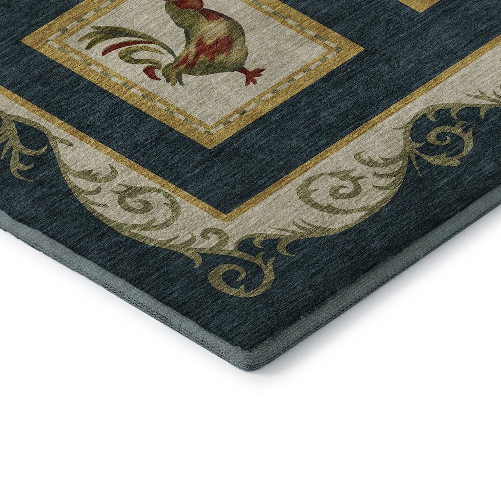Premium Machine Washable Mayfield  Midnight 3' x 5' Rug. Picture 3