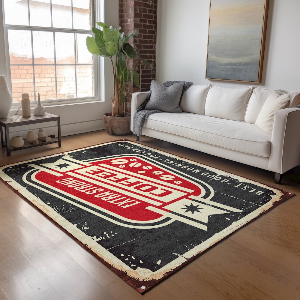 Premium Machine Washable Mayfield  Midnight 8' x 10' Rug. Picture 5