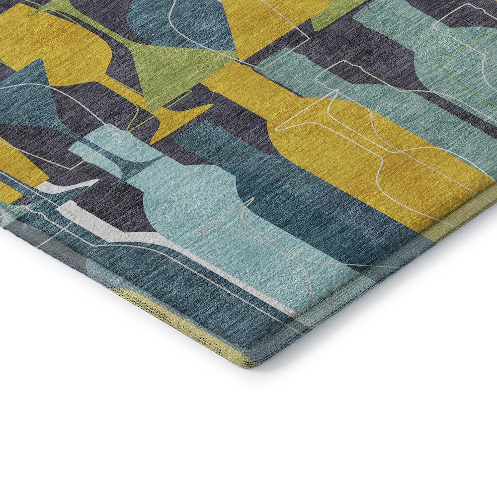 Premium Machine Washable Mayfield  Blue 3' x 5' Rug. Picture 3