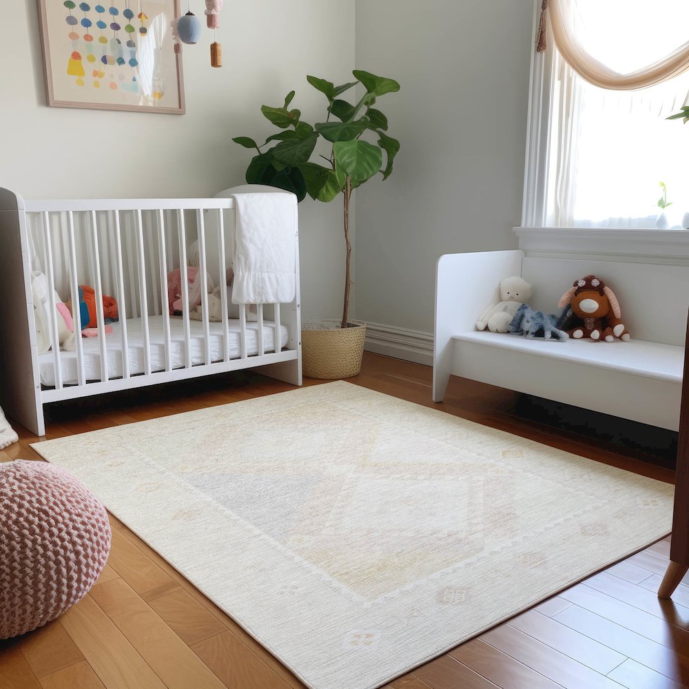 Premium Machine Washable Mayfield  Gray 8' x 10' Rug. Picture 5