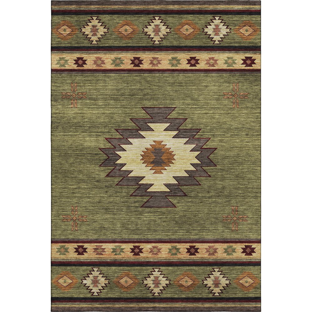 Premium Machine Washable Mayfield  Green 8' x 10' Rug. Picture 1