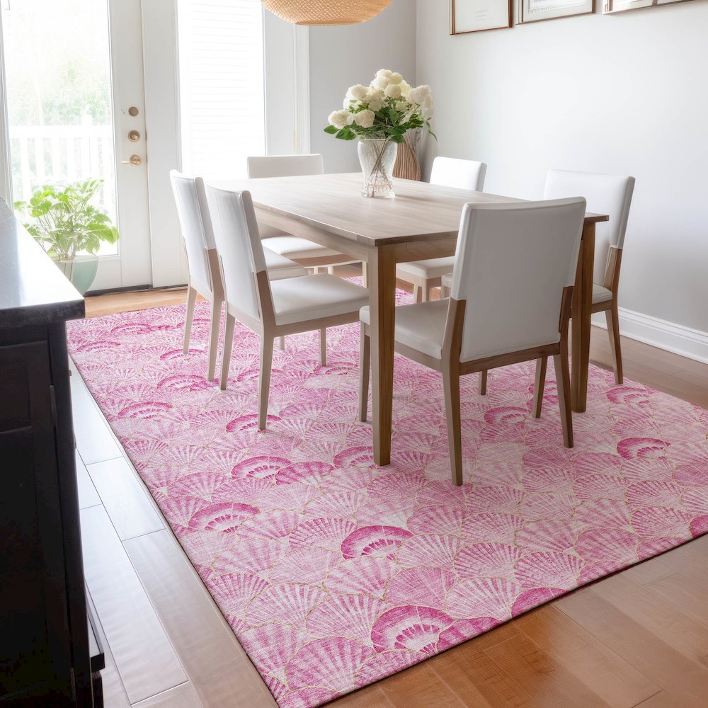 Premium Machine Washable Mayfield  Pink 8' x 10' Rug. Picture 6