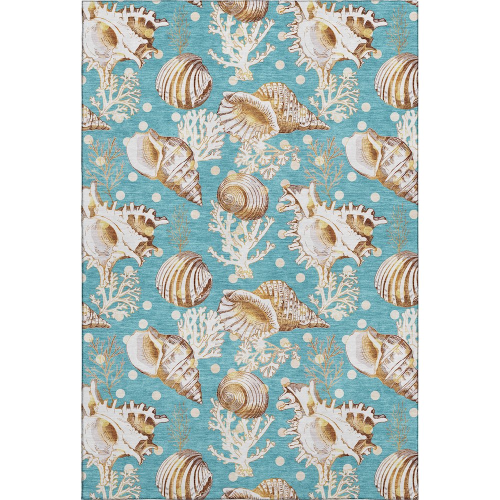 Premium Machine Washable Mayfield  Aqua 8' x 10' Rug. Picture 1