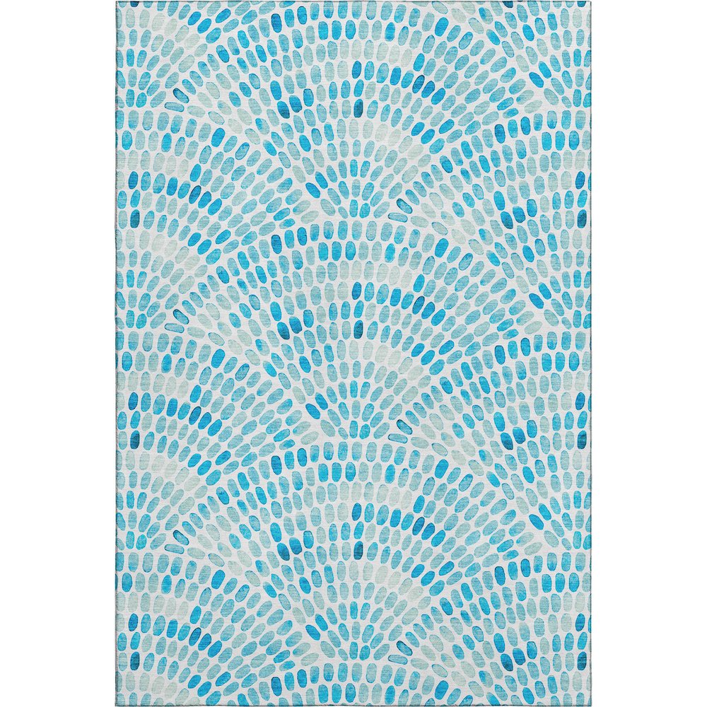 Premium Machine Washable Mayfield  Aqua 8' x 10' Rug. Picture 1