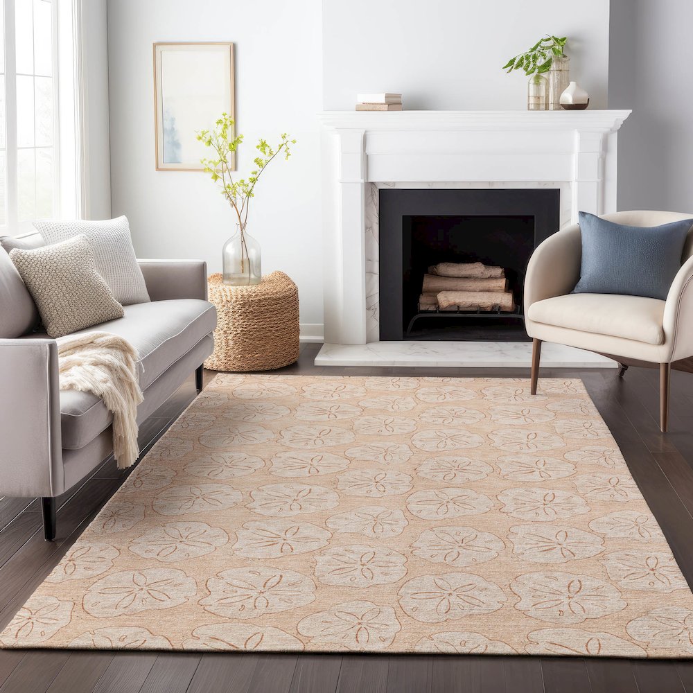 Premium Machine Washable Mayfield  Nectarine 8' x 10' Rug. Picture 6