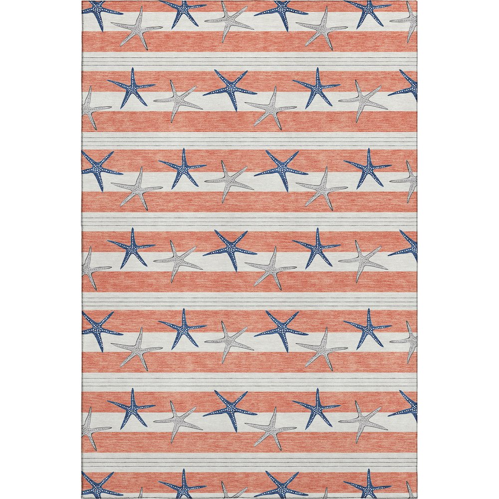 Premium Machine Washable Mayfield  Coral 8' x 10' Rug. Picture 1
