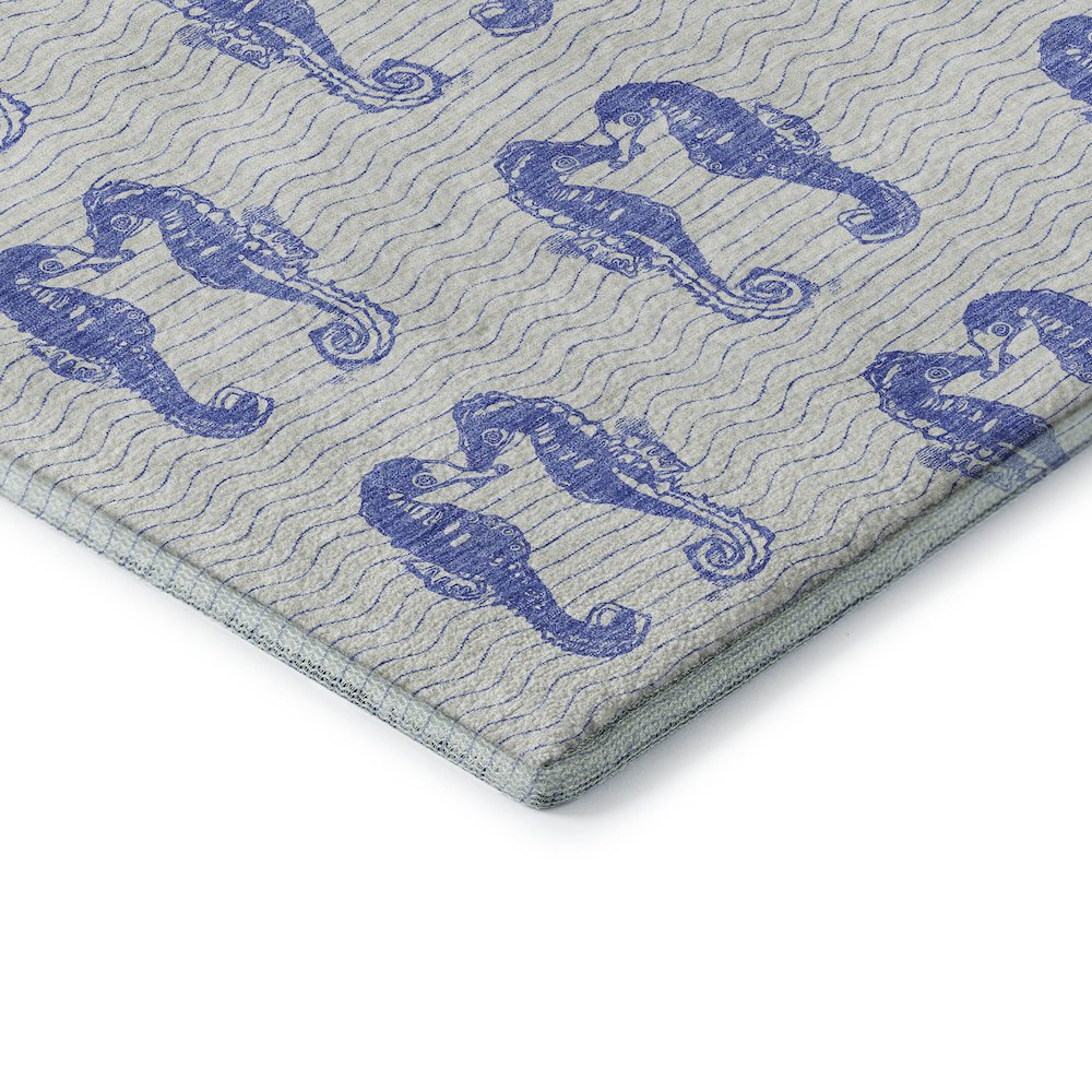 Premium Machine Washable Mayfield  Blue 3' x 5' Rug. Picture 3